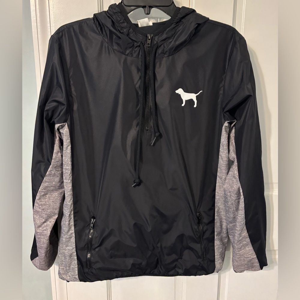PINK Victoria's Secret logo Black and Gray windbreaker lined